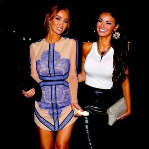 Three Floor Blue Lace Dress